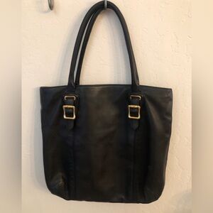 Lauren Ralph Lauren Black Leather Hobo Bag